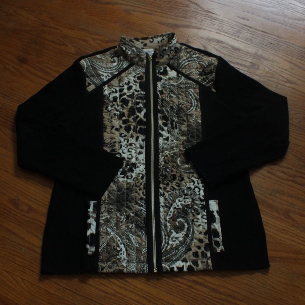 Zenergy (by Chico's) Multi Print Cardigan Sweater